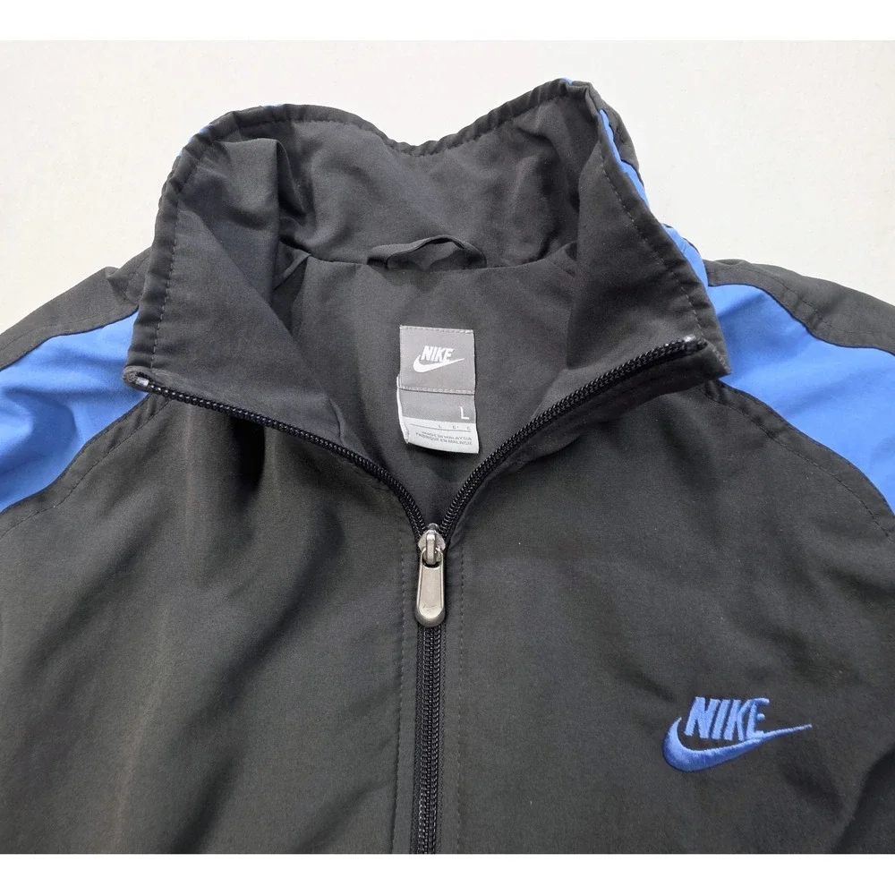VTG‎ Nike Full Zip Carolina Blue Windbreaker Track Jacket Men L 00s Y2K Lined